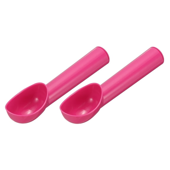 2pcs Plastic Ice Cream Scoops, Fruit Spoons Watermelon Scooper for Ice Cream Yogurt Cupcake Melon Ball Red