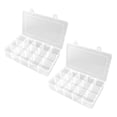 thumbnail image 1 of 2pcs Plastic Organizer Accessories Box Adjustable Divider Boxes Clear Boxes, 1 of 6