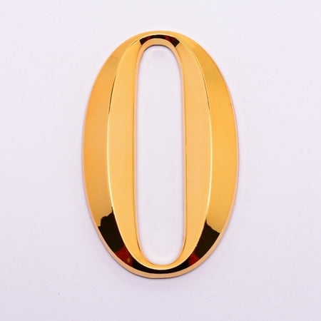 2pcs Plastic & PVC Number Sign Labels golden Num.0 0: 69x43x8mm