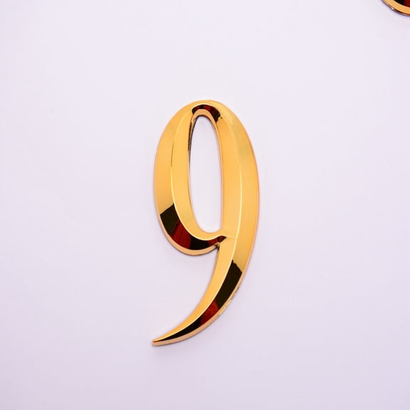 2pcs Plastic & PVC Number Sign Labels golden Num.9 9: 67.5x44x8mm