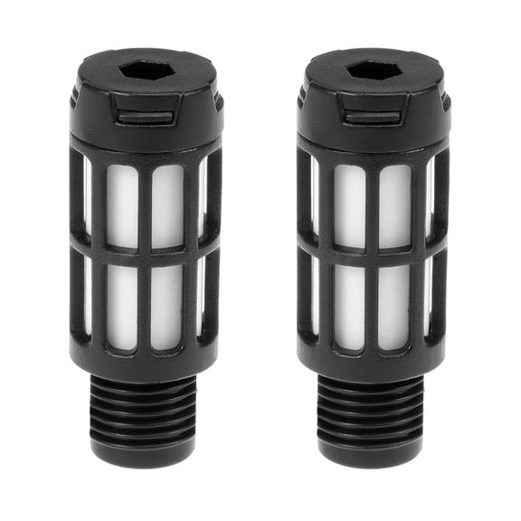 2pcs Plastic Pneumatic Muffler Exhaust Air Line Bigger 1/4 PT Black