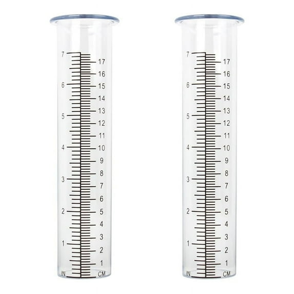 2pcs Plastic Rain Gauge Replacement Tube with 7 Inch Capacity Rain Water Gauge for Garden Yard Outdoor