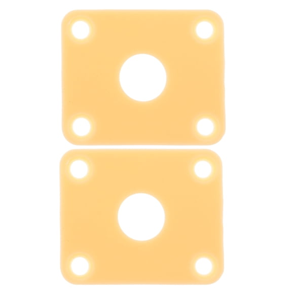 ibasenice 2Pcs Yellow Plastic Jack Socket Plate for Electric Guitar Waterproof with Adjustable Outer Spacer