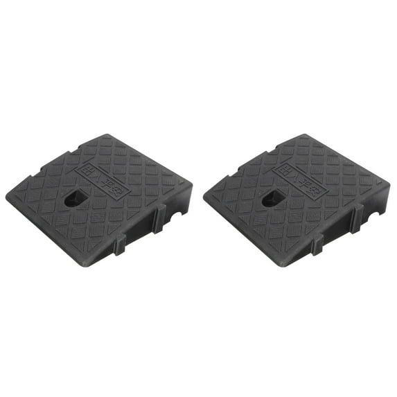 ETEREAUTY Car Use Plastic Ramp Pad, Black, Compressive and Anti-Skid, 2Pcs