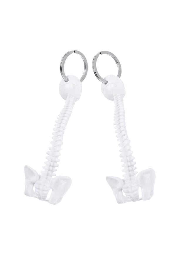 2pcs Plastic Spine Keychain Skull Key Rings Keychain for Biology Enthusiasts Classroom Study Tools Funny Key Ring Spine Chain for Bags
