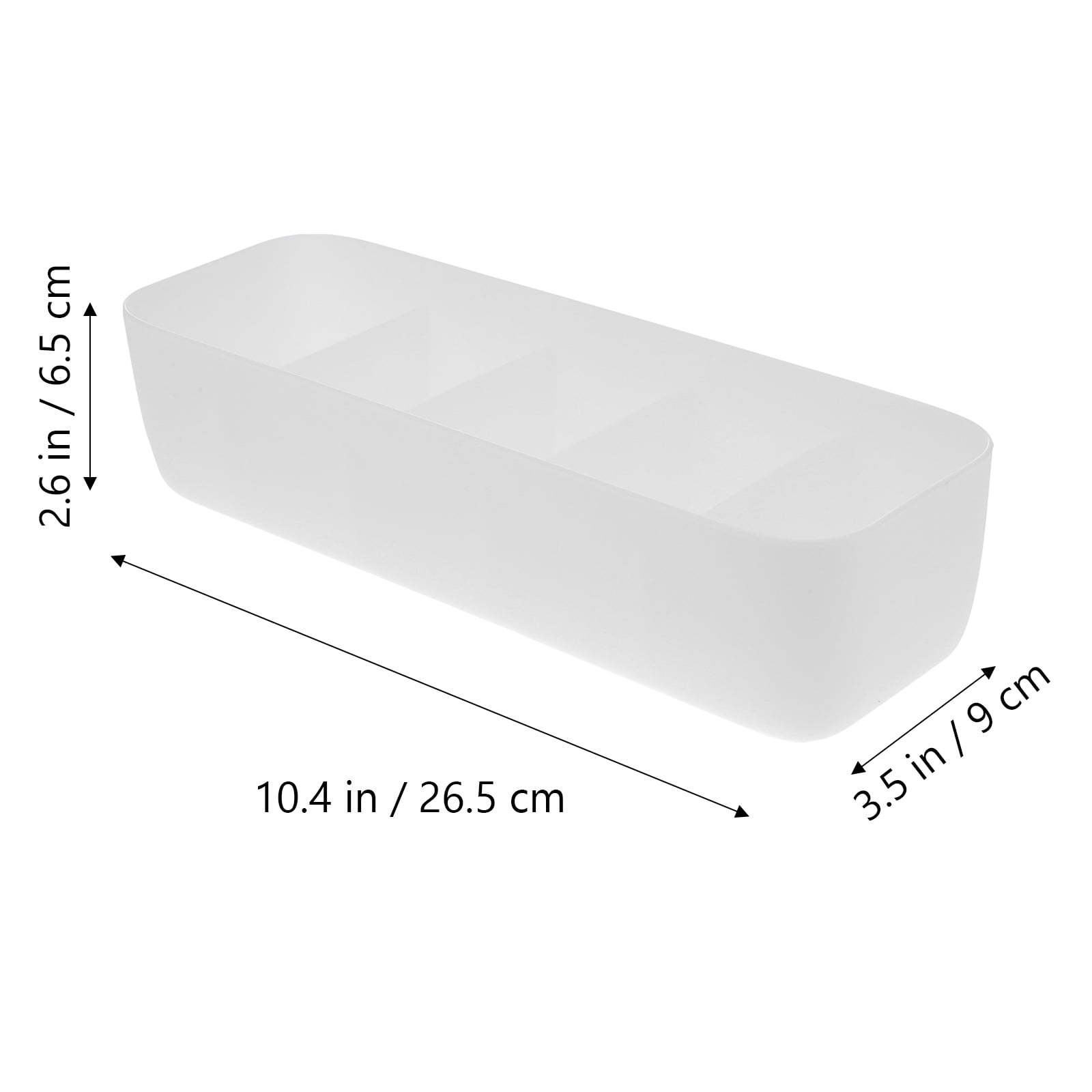 2pcs Plastic Stackable Clothes Storage Box 5 Compartments Drawer