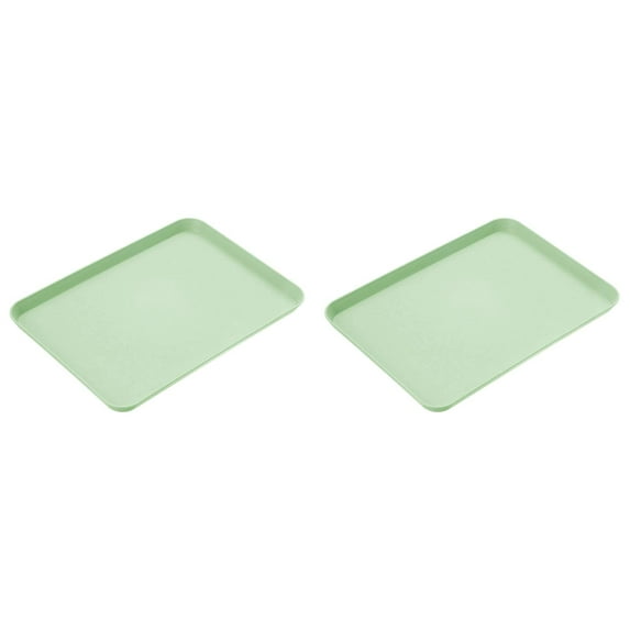 2pcs Plastic Trays Fast Food Tray, Serving Trays for Party, Serving Platter Coffee Table Tray Lunch Dinner Tray, Cafeteria Trays for Food Fruit Dessert Snack, Trays for Serving Food, 9.4x6.7in, Green