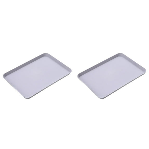 2pcs Plastic Trays Fast Food Tray, Serving Trays for Party, Serving Platter Coffee Table Tray Lunch Dinner Tray, Cafeteria Trays for Food Fruit Dessert Snack, Trays for Serving Food, 11.6x8.3in, Gray