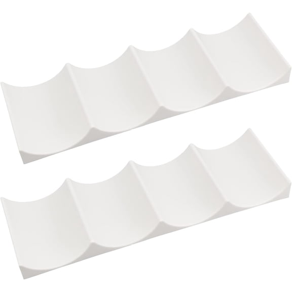 2pcs Plastic Wine Rack Display Mat Wine Rack Countertop Holder Plastic Stackable Wine Bottle Display Mat Wine Holder Storage Organizer White for Wine Cola Bottles Cans Jars - 4x11 Inch White