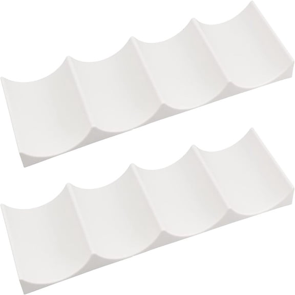 2pcs Plastic Wine Rack Display Mat Wine Rack Countertop Holder Plastic Stackable Wine Bottle Display Mat Wine Holder Storage Organizer White