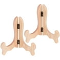 2pcs Plate Display Stand Dish Easel Rack Desktop Display Holder Wood