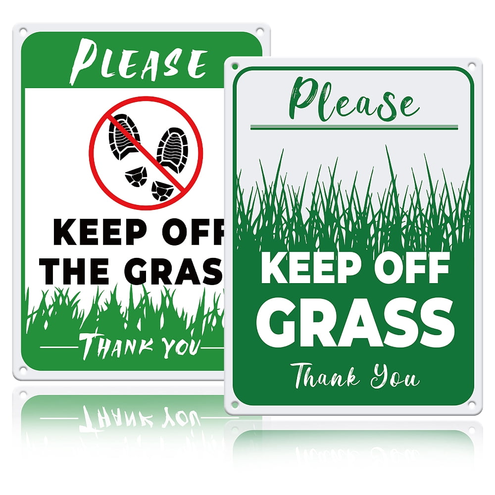 2pcs Please Keep Off The Grass Sign 9.8x7.1 inch Warning Aluminum Yard ...