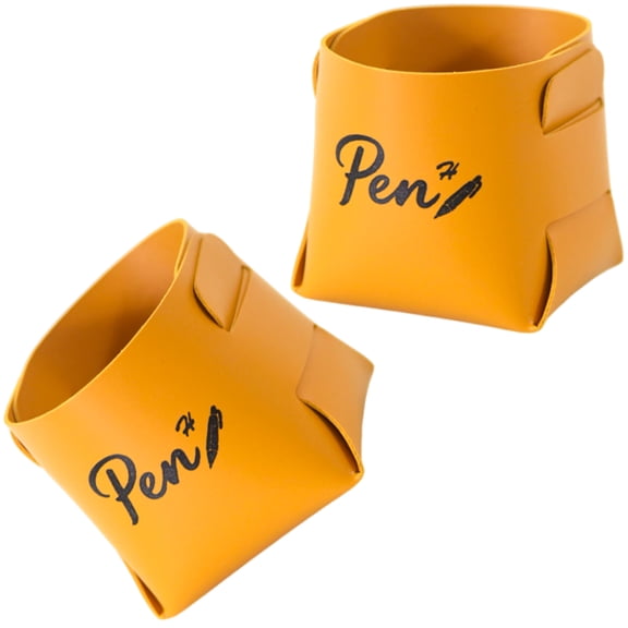 2pcs Pliable PU Leather Storage Basket For Workplace Desk Planner With Soft Permanent Substance And Dense Plan