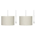 thumbnail image 1 of 2pcs Plug In Hanging Lamp with 15Ft Cord On/Off Pendant Lighting Modern Fabric Shade Table Lamps for Living Room Bedroom Bedside Kitchen Dining Table 9.5*7.2inch, 1 of 5
