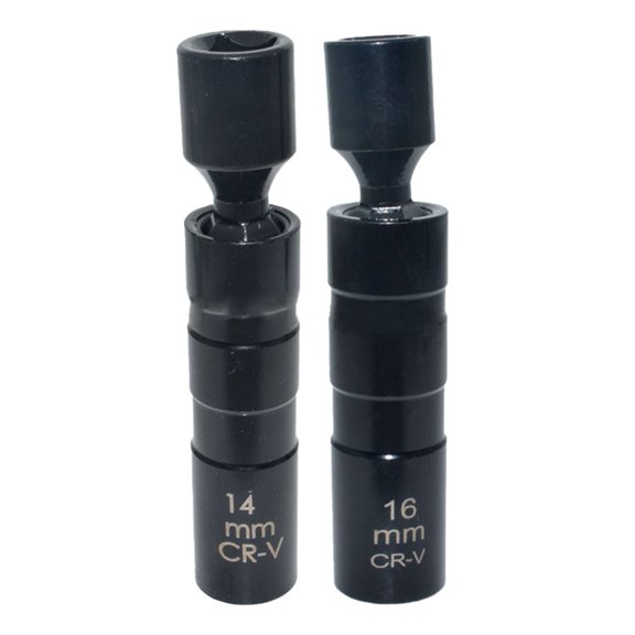 2pcs Plug Socket Wrench Adapter 14mm16mm Universal Joint with Magnetic Flexible Socket Wall 3 8 Drive Car Repair Tools Black