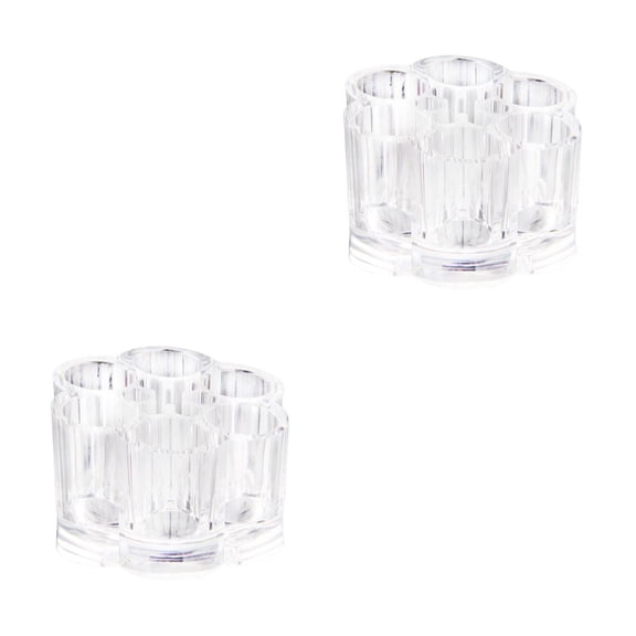 2pcs Plum Blossom Style Acrylic Makeup Jewelry Holder Organizer (Transparent)