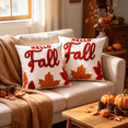 thumbnail image 1 of 2pcs Plush 3D Fall Pumpkin Maple leaf Throw Pillows Covers,Thanksgiving Halloween Fall Decor,Fall Pillow Covers for Home Sofa Couch Bed, 1 of 5