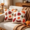 thumbnail image 1 of 2pcs Plush 3D Fall Pumpkin Maple leaf Throw Pillows Covers,Thanksgiving Halloween Fall Decor,Fall Pillow Covers for Home Sofa Couch Bed, 1 of 5