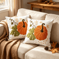 thumbnail image 1 of 2pcs Plush 3D Fall Pumpkin Maple leaf Throw Pillows Covers,Thanksgiving Halloween Fall Decor,Fall Pillow Covers for Home Sofa Couch Bed, 1 of 5