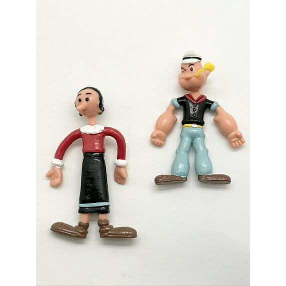 2pcs Popeye the Sailor Man Bendable Toy Figure -Popeye And Olivia Figurine Set