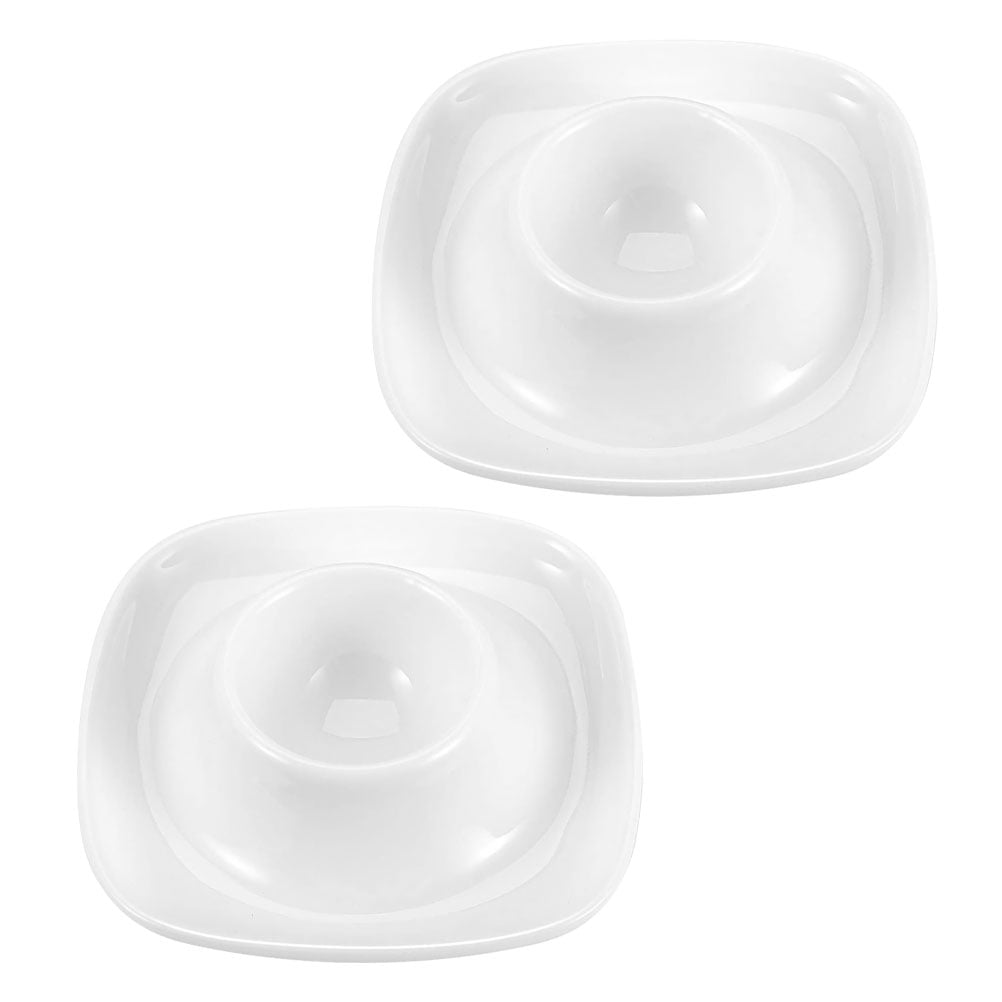 2pcs Porcelain Egg Cups Ceramic Egg Stand Holders Egg Poacher Cups for Hard Boiled Eggs