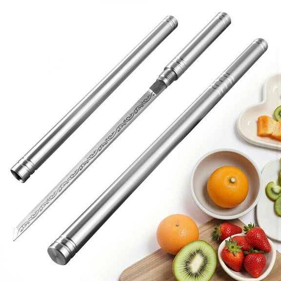 2pcs Portable Knife for Outdoor Camping & Barbecue, Stainless Steel Fixed Blade Fruit Knife with Sheath Cover, Multi-functional Knife Tool for Home Cooking