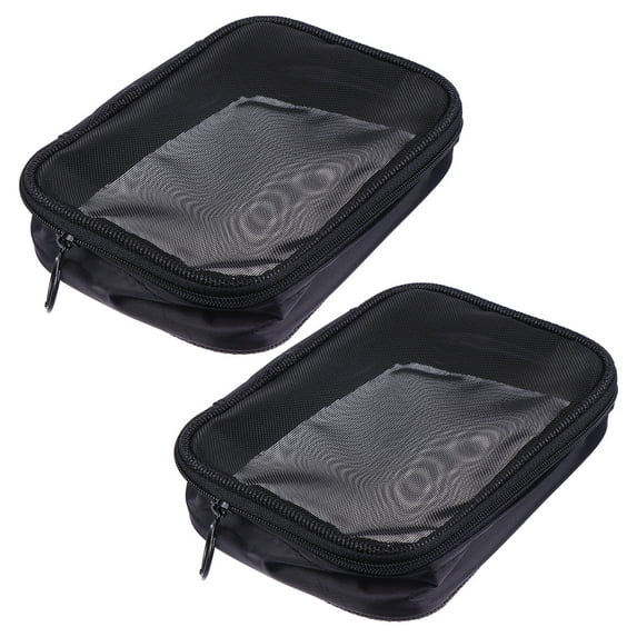 2pcs Portable Mesh Travel Toiletry Bag Creative Cosmetic Storage Pouch Organizer