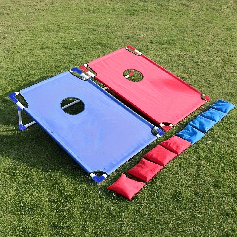 2pcs Portable PVC Framed Cornhole Game Set 8 Cornhole Bean Bags and Carrying Case for Yard Toss Game, Indoor Outdoor Camping Games for Adults Family