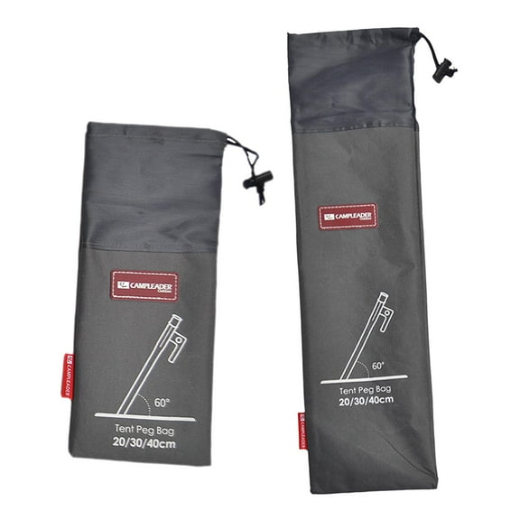 2pcs Portable Tent Pegs Storage Bag Holder Organizer Tent Nail Stakes Pouch for Fishing Hiking Camping Accessories Stuff Sack