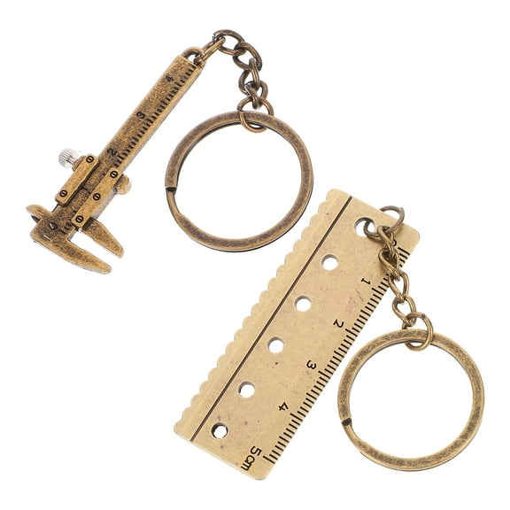 2pcs Portable Vernier Caliper Keychain Tool For Measuring Small Objects Key Chain Ruler For Backpack Or Purse Functional Mini Ruler Keychain
