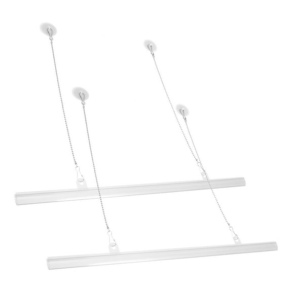Raindrops Transparent PVC Poster Hanger for Artwork and Scroll Storage, Iron Frame, 2 Pieces