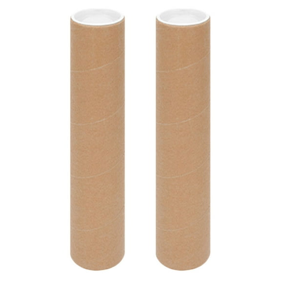 TABLZONE 2-Pack Khaki ABS Paper File Storage Tubes with Heavy-Duty End Caps for Document Organization