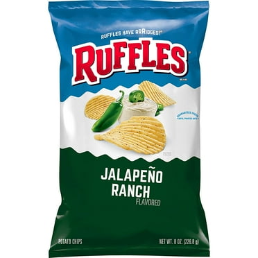 2pcs Potato Chips, Jalapeno Ranch Flavored Snacks, 8 Oz Bag