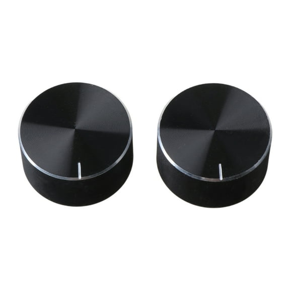 2pcs Potentiometer Knob Knurled Shaft Black Aluminum Smooth Surface Rotary Knob 25mmx13mm Volume Control Knob Upgrades