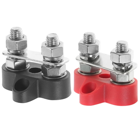 2pcs Terminal Block Battery Power Terminal Blocks Stainless Steel Junction Posts