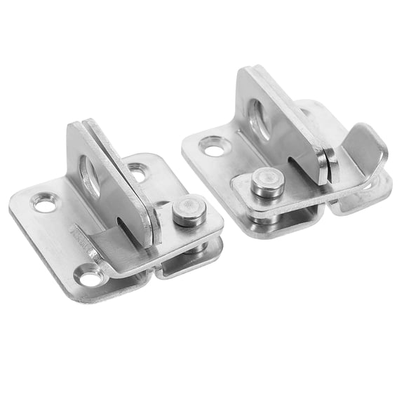 unbranded 2 Pcs Sliding Door Hasp Slam Preventer Gate Lock Man Silver