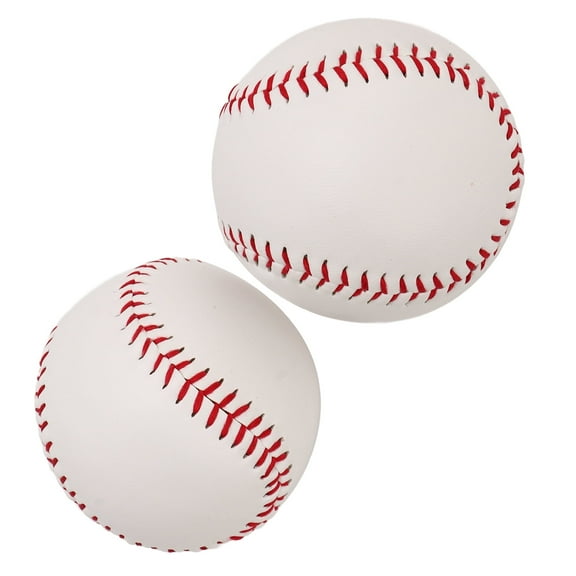 2pcs Practice Baseballs, Blank Baseball, Adult Youth Leather Covered Soft Balls for Team Game Competition Pitching Catching Training