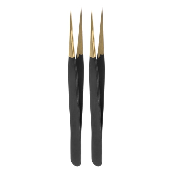 2pcs Precision Technology Tweezers Stainless Steel Pointed Industrial Replace Parts