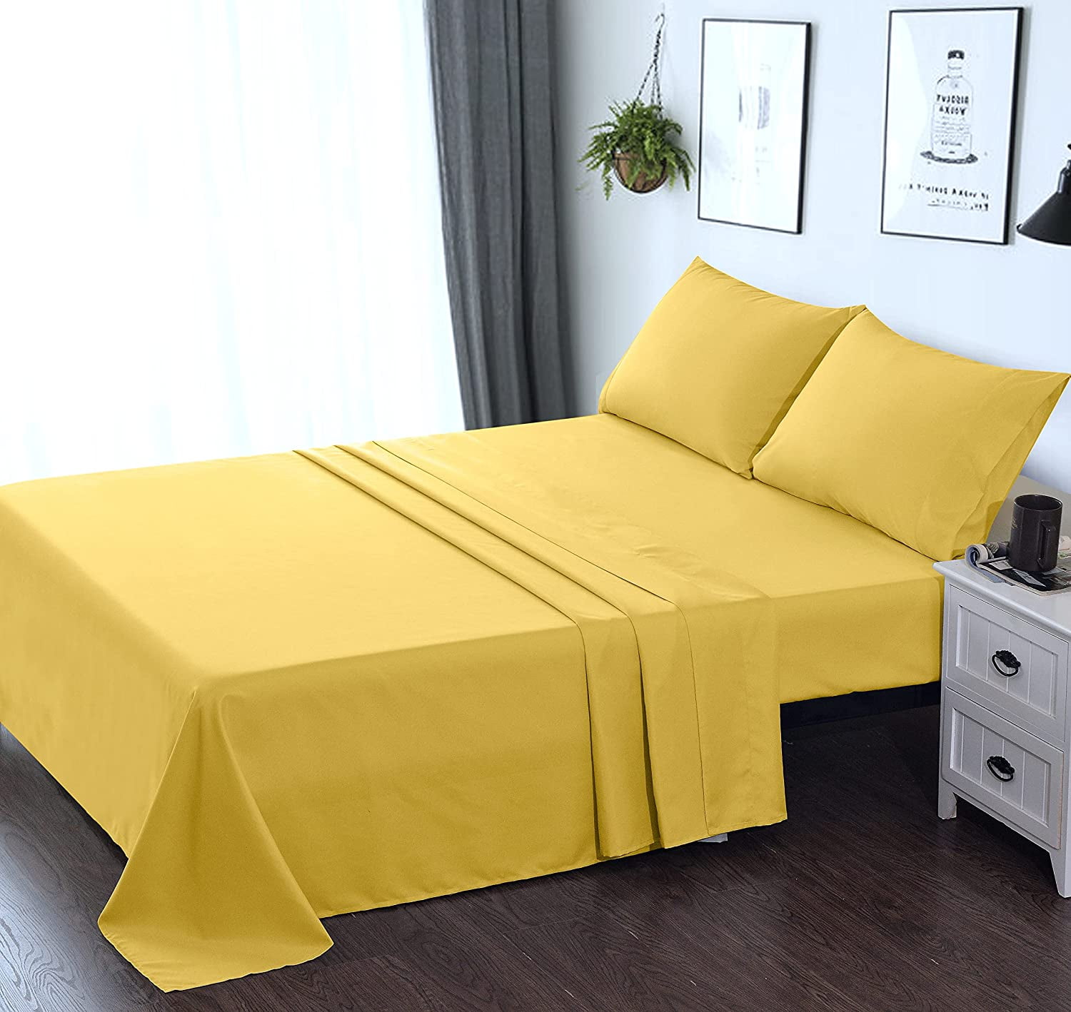 2pcs Premium Fitted Sheet Breathable and Soft Deep Pocket Easy