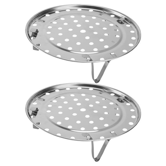 Foxnovo 2Pcs Stainless Steel Steaming Rack Three Legged Round Steamer Basket for Kitchen Cooking