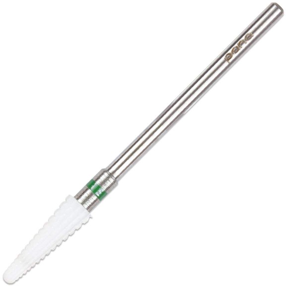 2pcs Professional 3/32" Shank Size - White Small Tapered Cone Ceramic Bit Coarse Grit - Nail Drill Bit for Machine