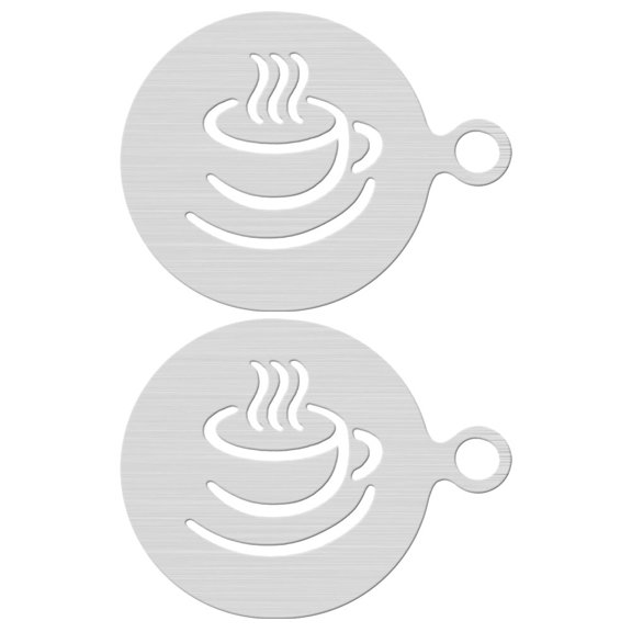 2pcs Professional Coffee Stencils Food-grade Stainless Steel Stencils for Latte Art Beginner