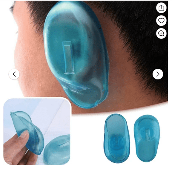 2pcs Professionale Blue Ear Cover Shield Protector Hairdressing Dye Bathing Shower Caps Waterproof Ear Prtotection Earmuff for Hair Salon Women Spa Anti Staining Guard Protects Earmuffs(Sky Blue)