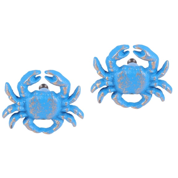 FOLOYORI Door Knob -Blue Creative Handle for Home Furniture 2Pcs