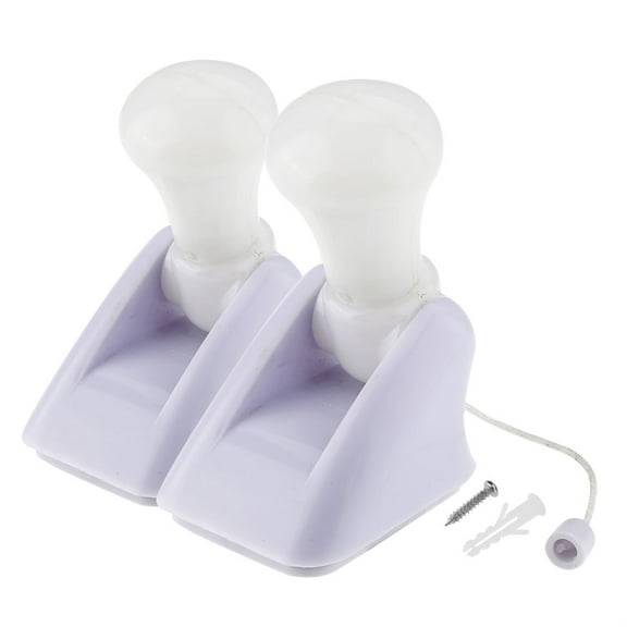 2pcs Pull Cord LED Closet Lamp Battery Operated Emergency Night Light 4000k White