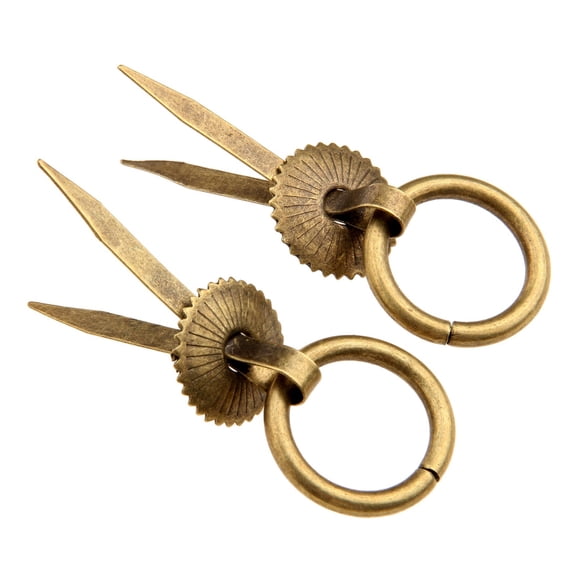 2pcs Pull Ring Handles Iron Round Knob Vintage Furniture Antique Brass Box Case Cupboard Cabinet Drawer knobs 23mm Hardware