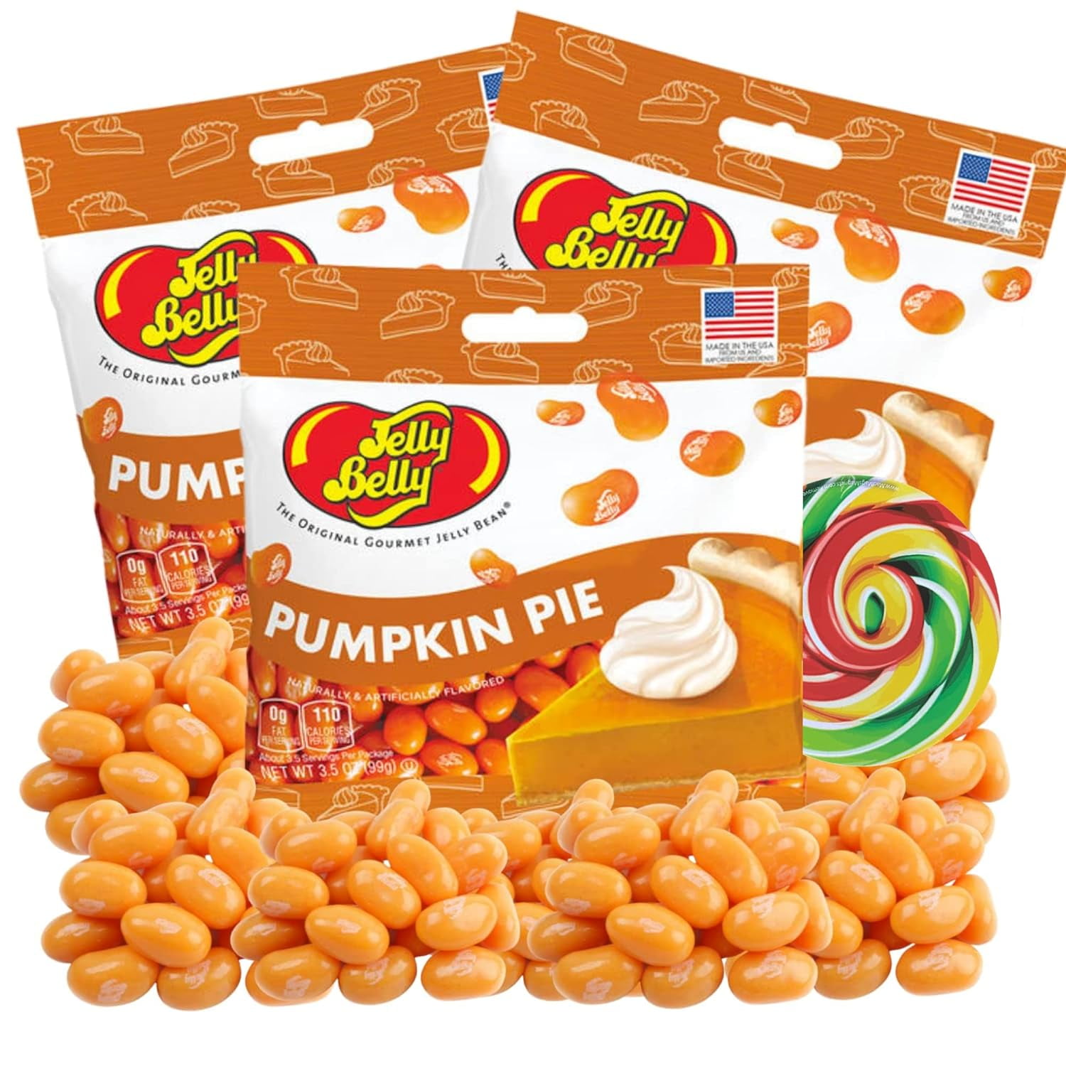 2pcs Pumpkin Pie Flavored Jelly Beans, and hanksgiving 2024 Candy