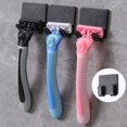 thumbnail image 1 of 2pcs Punch Free Razor Holder Storage Hook Wall Shaving Shaver Shelf Razor Rack, 1 of 6