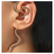 HONSITML 2pcs Punk Snake Ear Climber Earrings Snake Ear Cuff Wrap Earrings Gothic Serpent Earrings Snake Crawler Earrings Fake Piercing Earrings Cool Animal Jewelry for Women and Girls (Gold)