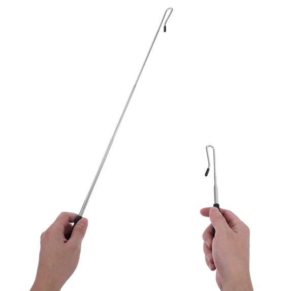 2pcs Extendable Hand Puppet Joystick Rods with Protective Sleeve, Black Plastic Ventriloquist Control Handles for Puppet Manipulation